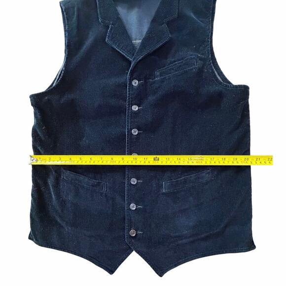 VTG 80s Ralph Lauren Country Men’s Medium Navy Button Down Corduroy Vest Chore - Picture 9 of 11